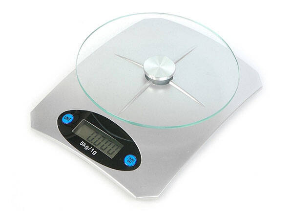 Electronic Kitchen Scale with Glass Platform and LCD Display, Precise up to 5 kg, 1 g (1)