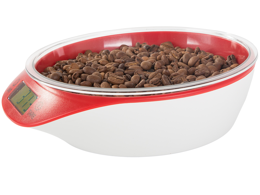 Digitālie virtuves svari ar noņemamu bļodu 5 kg, balti-sarkanie
