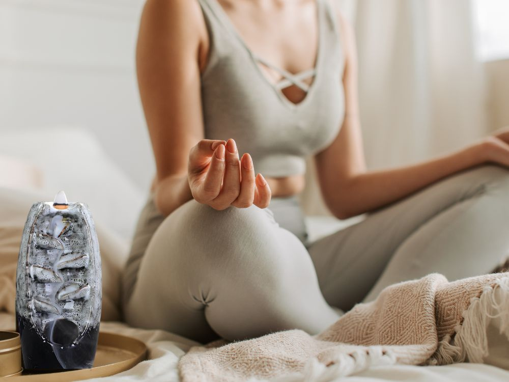 Ceramic Waterfall Incense Burner with 10 Cones, grey (3)