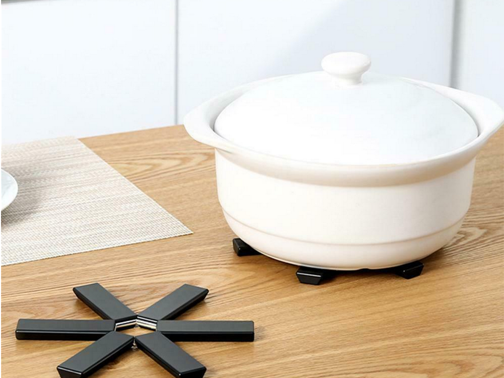 Foldable Trivet for Hot Pots and Pans, 19 cm, Black