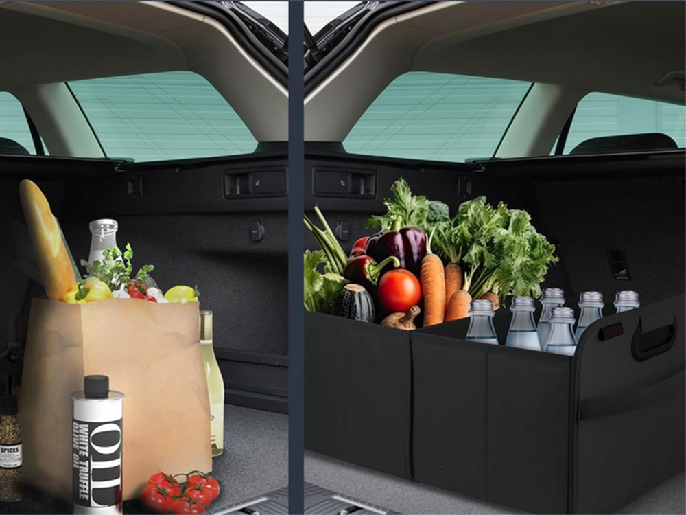 Large Car Trunk Organizer, Foldable, Black