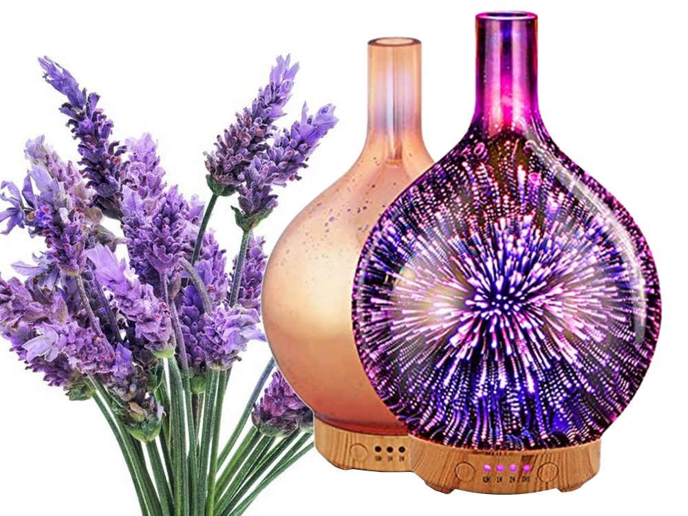 Aroma Diffuser & Humidifier with 3D Glass RGB Night Light, Copper