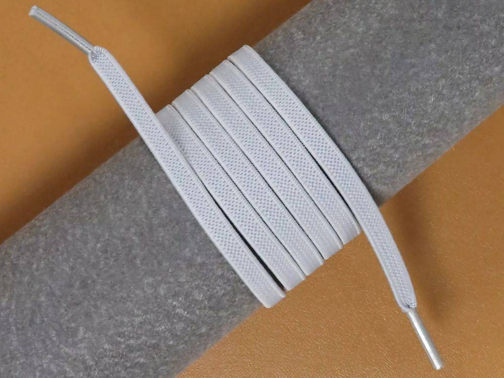 No-Tie Elastic Shoelaces with Metal Lock System 100cm, White