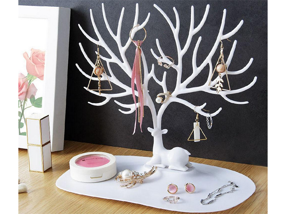 Jewelry Stand - Deer Tree, White