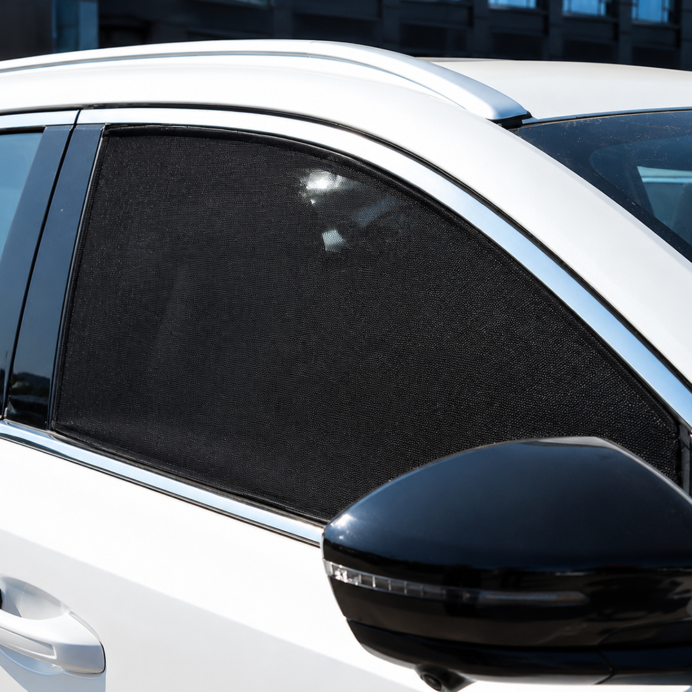 Car Window Sunshades with Mosquito Net, Black, 2 Pcs