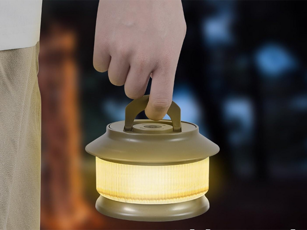 Rechargeable Camping LED Lamp with 20m String Light, Warm Light