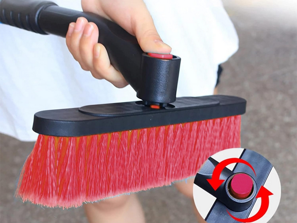 Telescopic Snow Brush and Ice Scraper for Car Windshield, Red