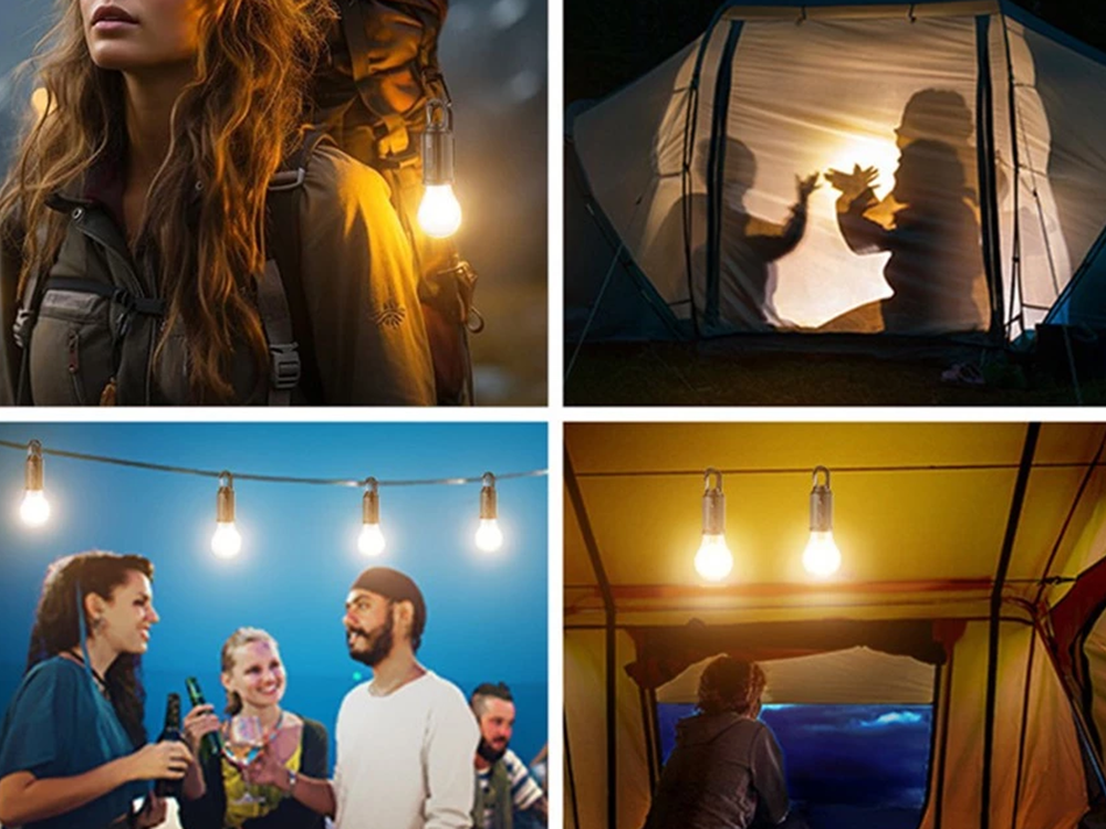 Rechargeable LED Camping Lantern with Hanging Hook 3 Modes USB-C