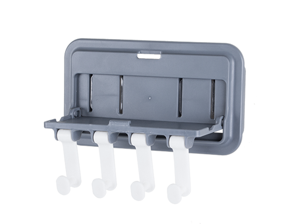 Multifunctional Kitchen and Bathroom Hanger with Shelf and 4 Hooks