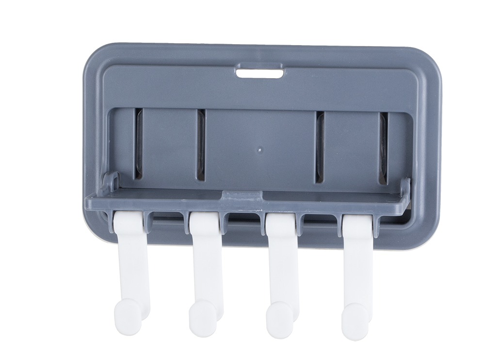 Multifunctional Kitchen and Bathroom Hanger with Shelf and 4 Hooks