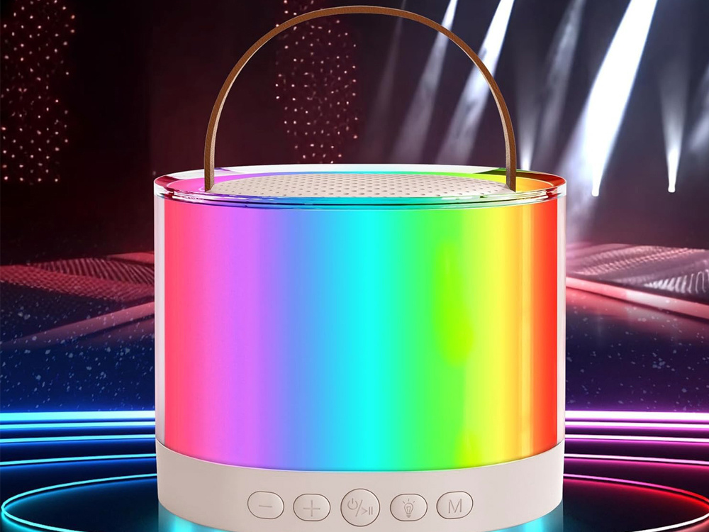 Портативный набор для караоке с 2 беспроводными микрофонами и RGB...
