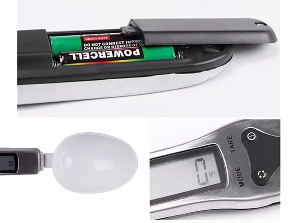 Precise Digital Kitchen Spoon Scale with LCD Display, 500g, white