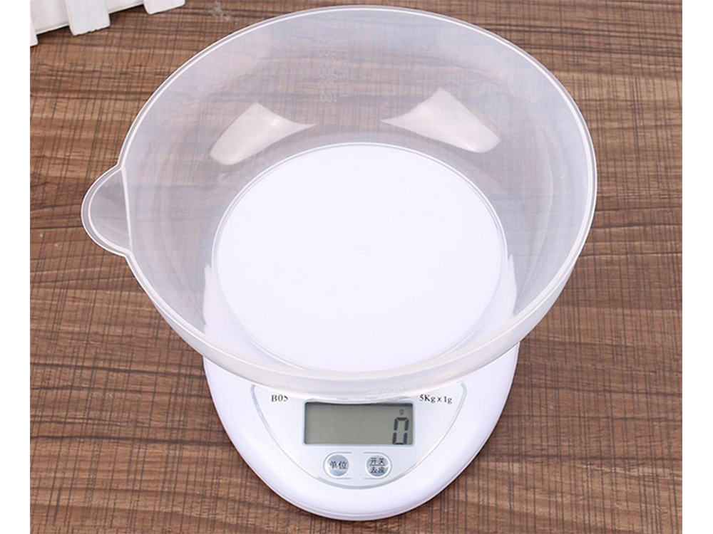 Digital Kitchen Scale with Bowl, 5kg Electronic Food Scale, LCD Display