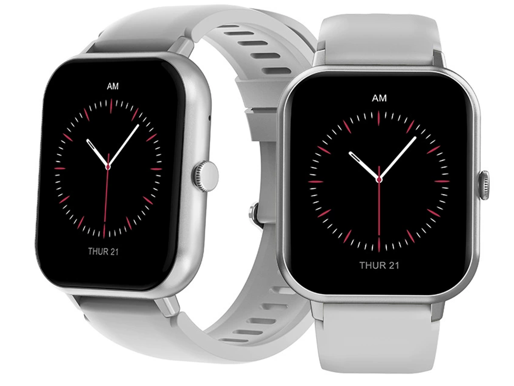 Smartwatch with Silicone Strap, Bluetooth Calls and Sports Modes, Grey