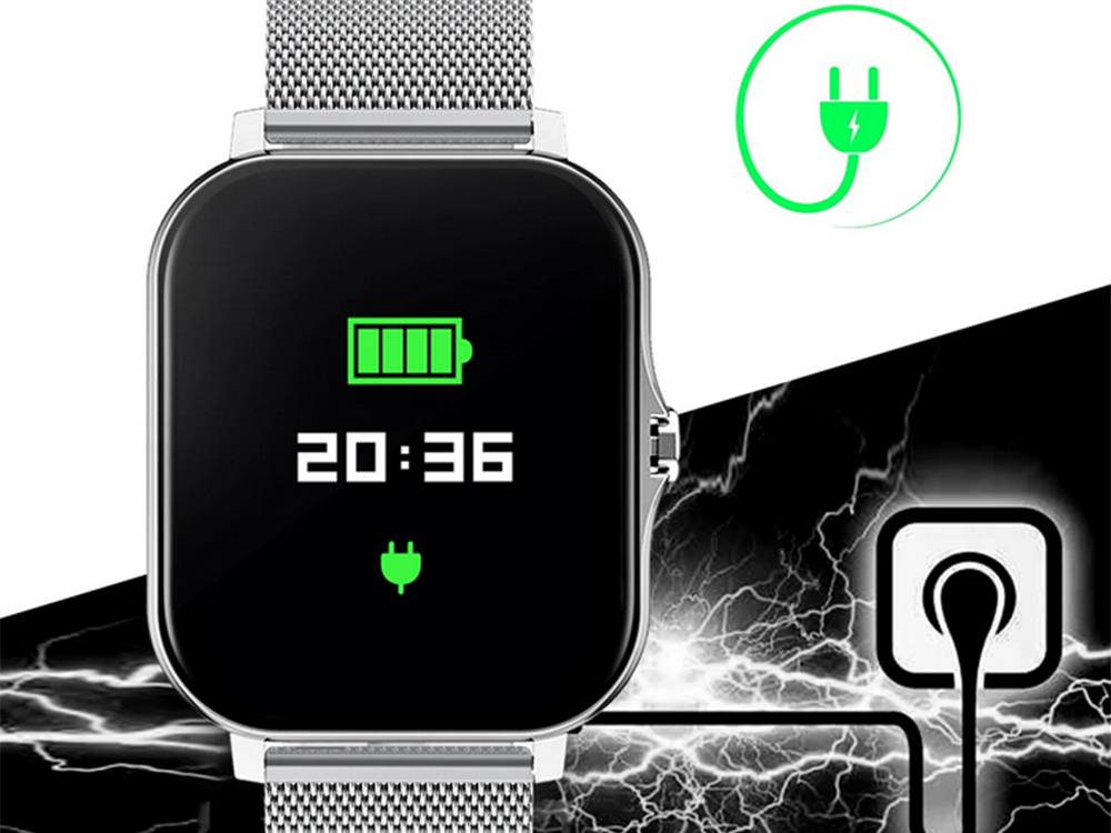 Viedpulkstenis ar Bluetooth zvaniem un sporta funkcijām, pelēks