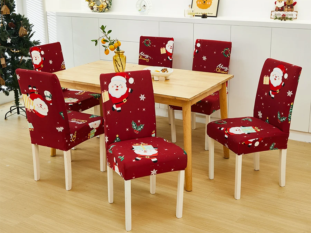 Universal Christmas Santa Claus Chair Cover with Elastic Band