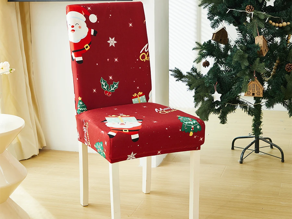 Universal Christmas Santa Claus Chair Cover with Elastic Band