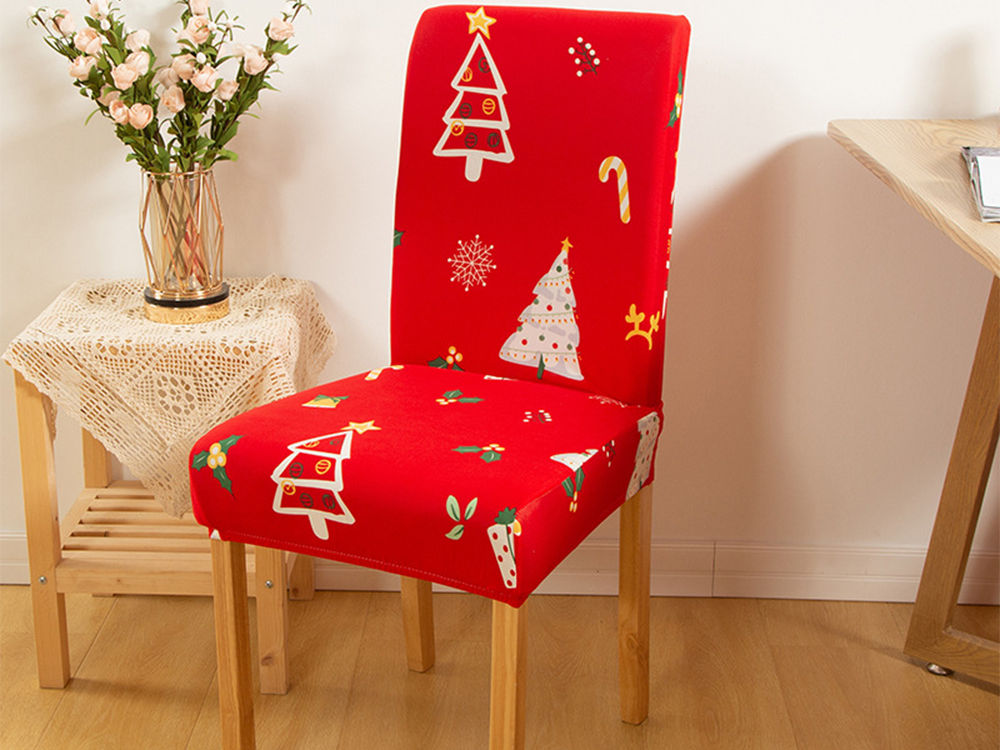 Universal Christmas Chair Cover, Decorative Stretch Dining Seat Slipcover