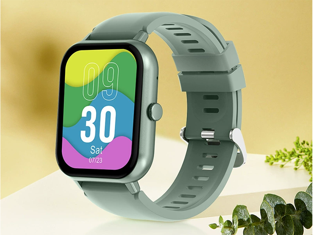 Sport Smartwatch with Bluetooth Calls and Silicone Strap, Green