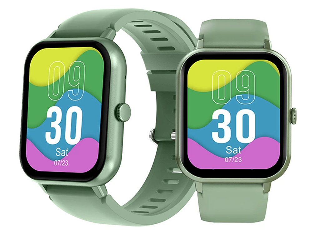 Sport Smartwatch with Bluetooth Calls and Silicone Strap, Green