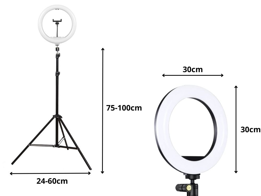 RGB LED Ring Light with Phone Holder and Adjustable Tripod Stand (0)