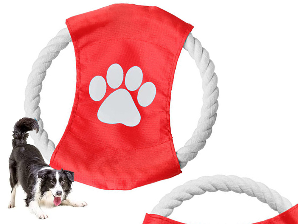 Dog Frisbee Rope Toy for Tugging and Fetching (1)