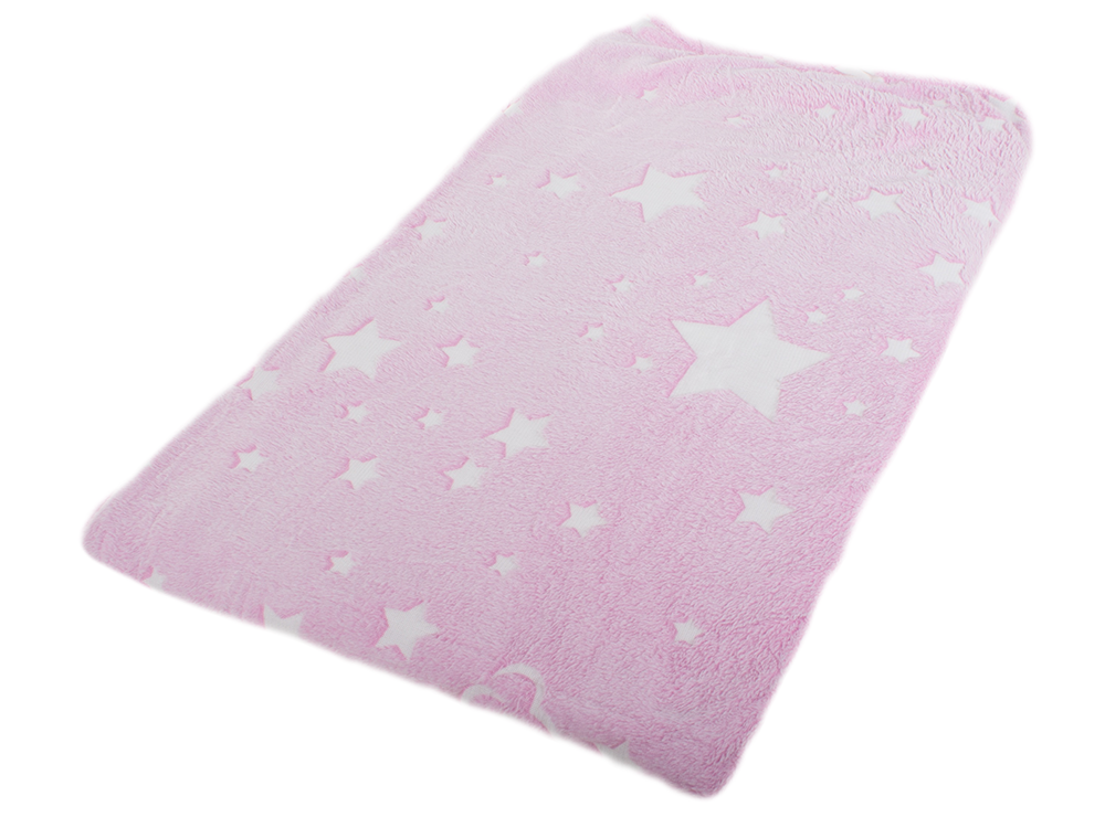 Soft Glow in the Dark Throw Blanket for Bed 150x200 cm, Pink