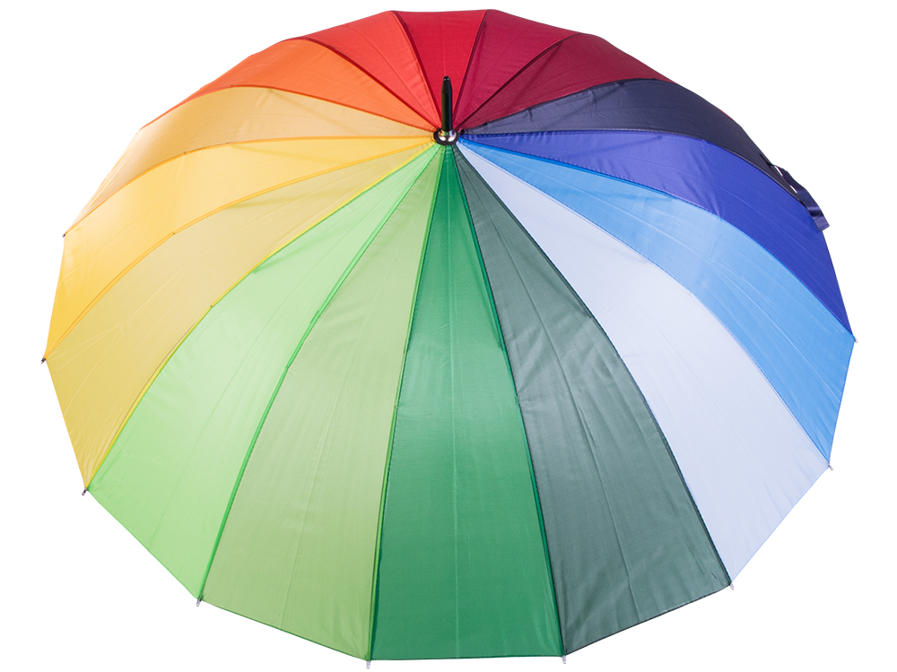 Liels automātiskais varavīksnes lietussargs, vēja noturīgs, daudzkrāsains