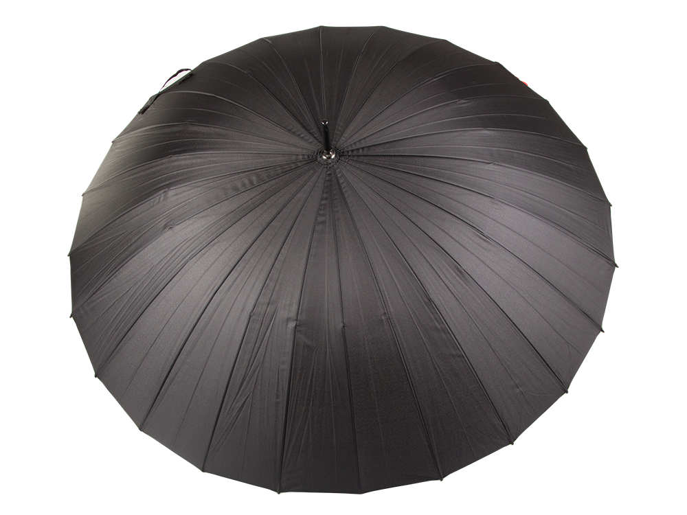 Large Windproof Stick Umbrella with 24 Ribs, Black