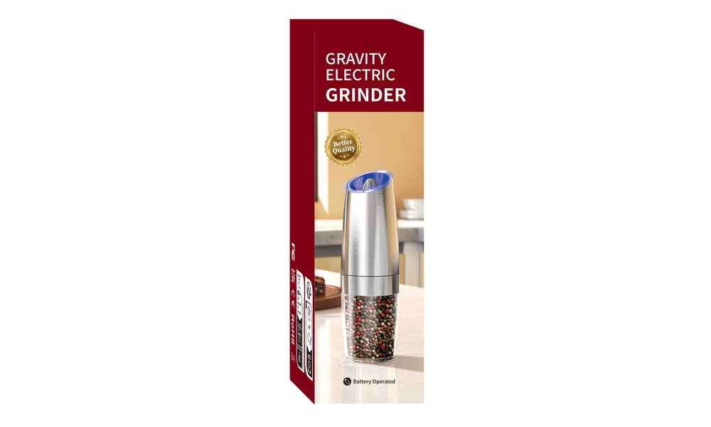 Electric Gravity Pepper and Salt Grinder with LED Light