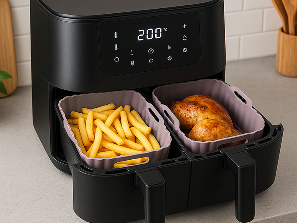 Silicone Air Fryer Liner Baking Mold, Grey