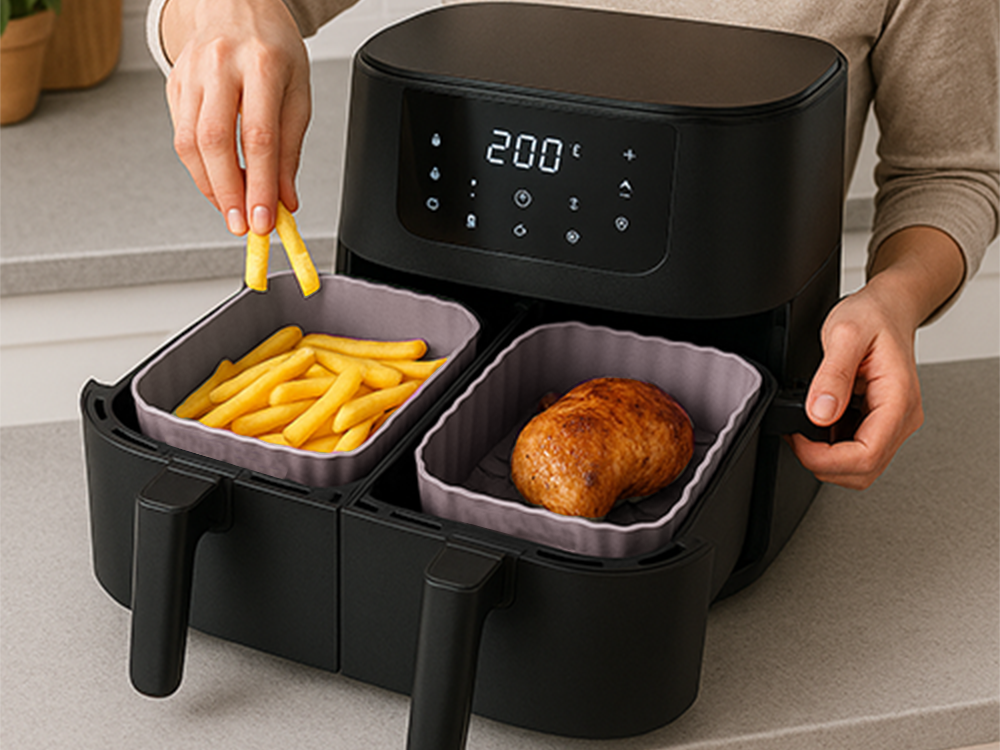 Silicone Air Fryer Liner Baking Mold, Grey