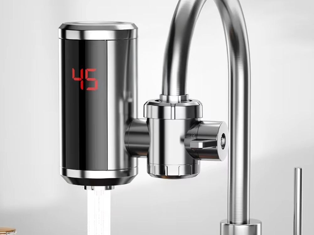 Electric Instant Water Heater Faucet 3000W with LED Display, Silver