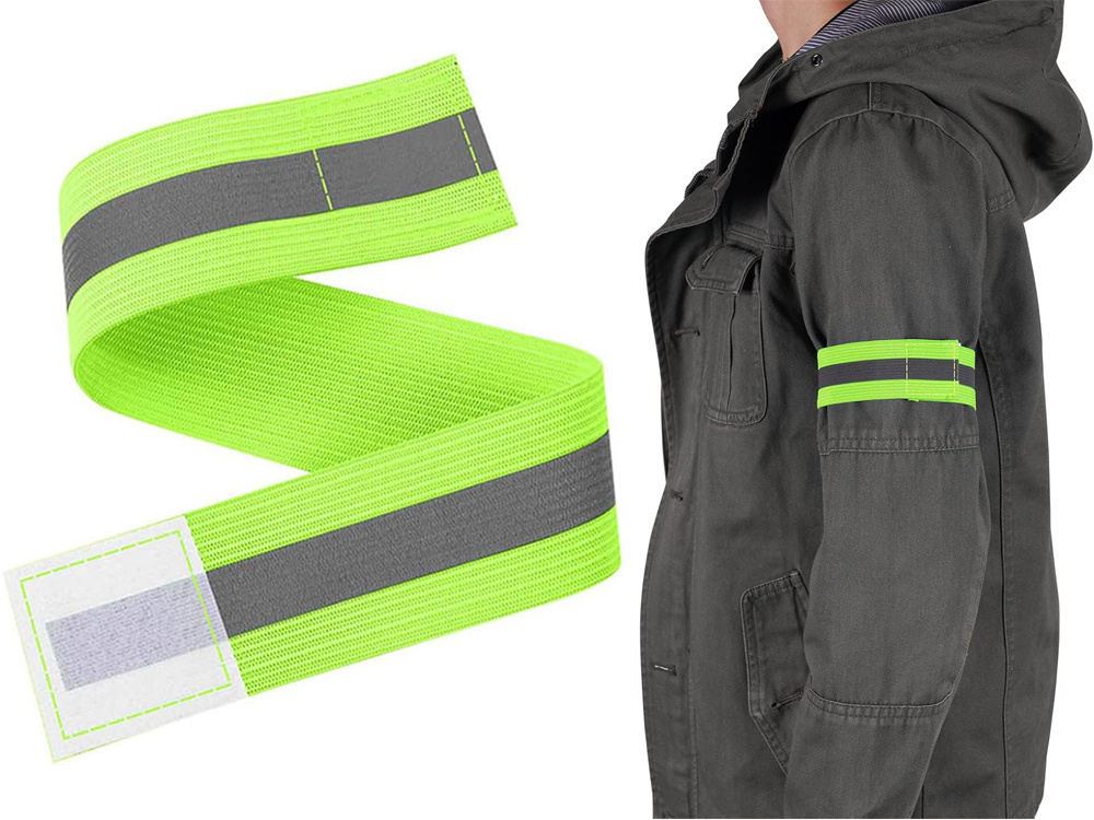 Reflective Bands 2 Pack, High Visibility Armbands for Running and Cycling, Neon Green (0)