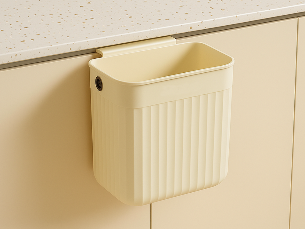 Hanging Kitchen Trash Can for Cabinet Door Under Sink with Lid, 2.9 Gal