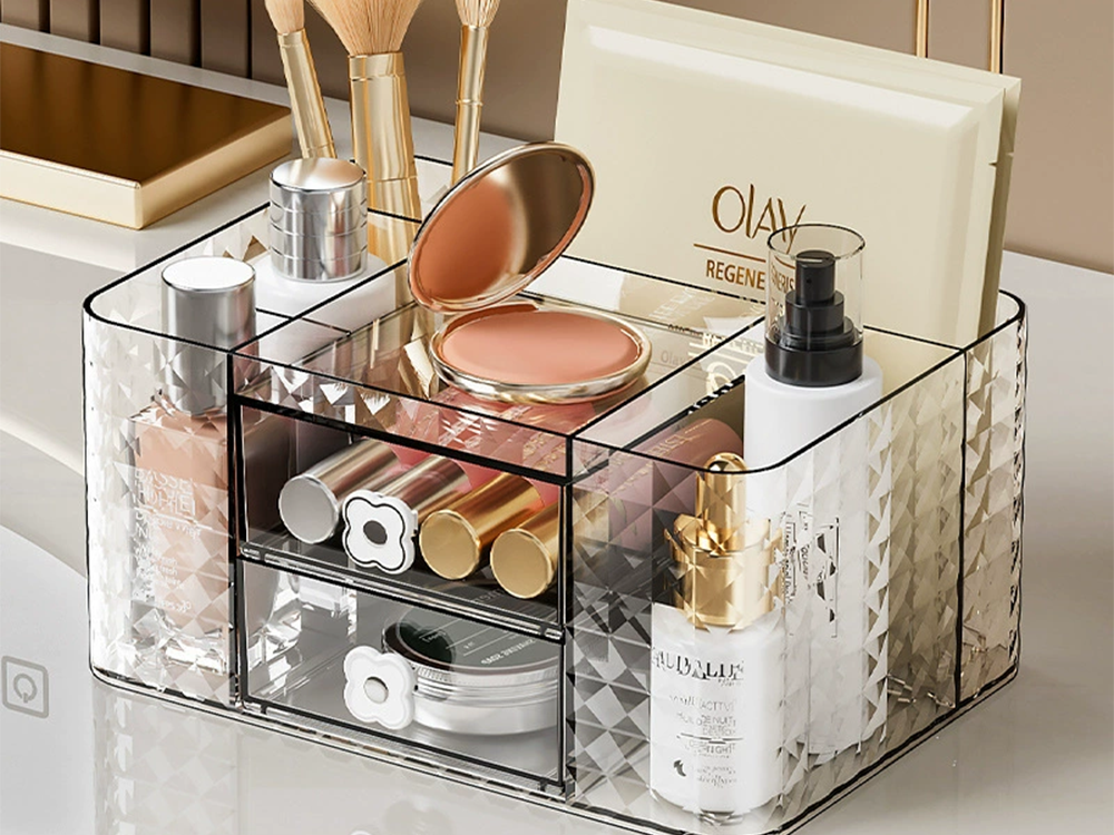 Makeup Organizer with Drawers for Cosmetics and Jewelry Bathroom Vanity Desk Storage