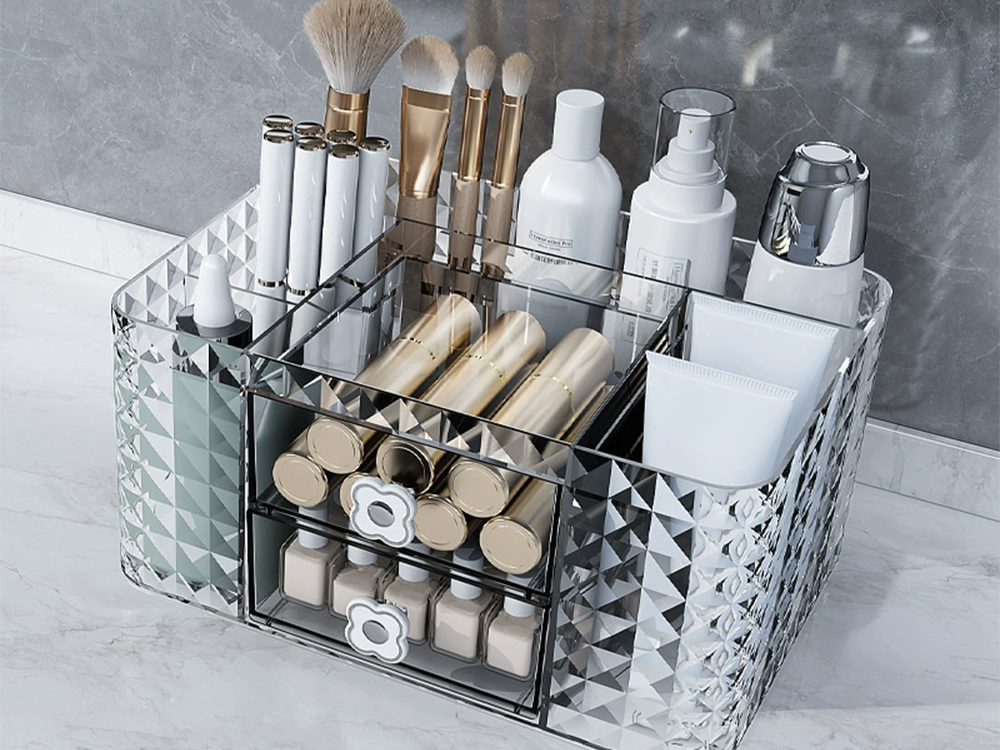 Makeup Organizer with Drawers for Cosmetics and Jewelry Bathroom Vanity Desk Storage