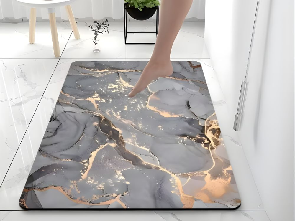 Non-Slip Bath Mat 60x40 cm, Quick Dry and Absorbent Bathroom Rug