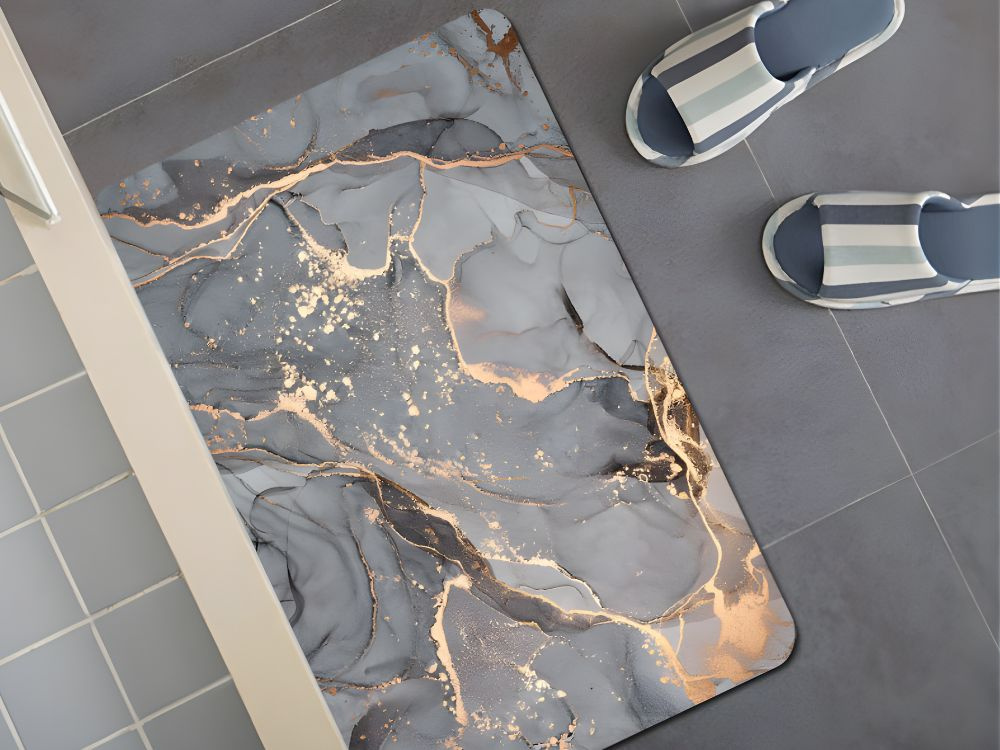 Non-Slip Bath Mat 60x40 cm, Quick Dry and Absorbent Bathroom Rug