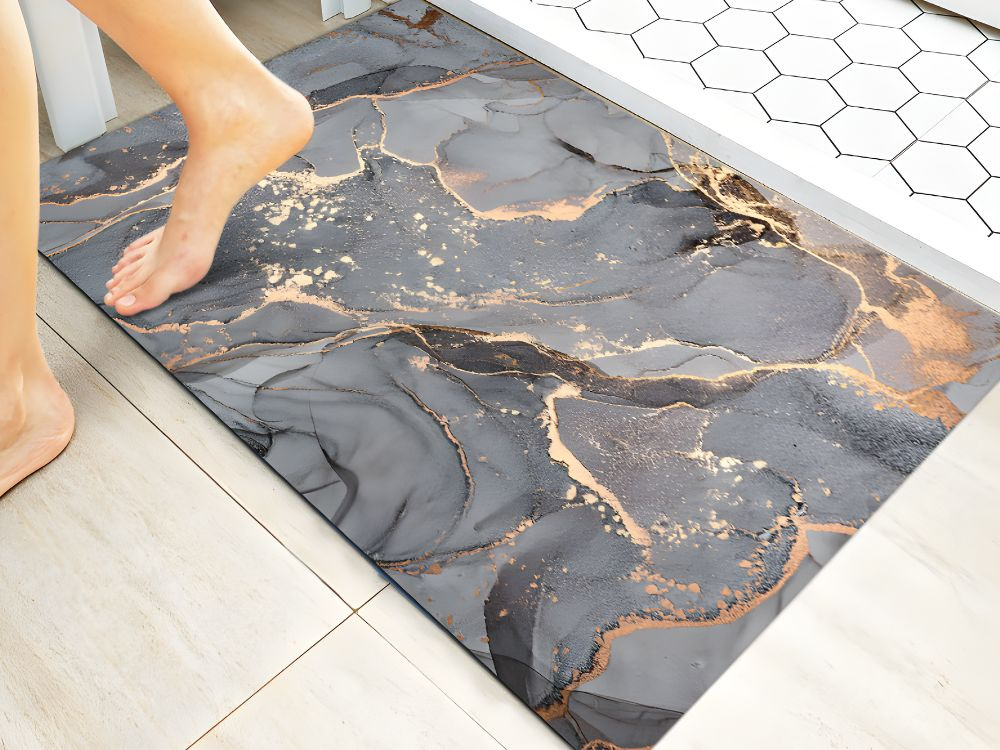 Non-Slip Bath Mat 60x40 cm, Quick Dry and Absorbent Bathroom Rug