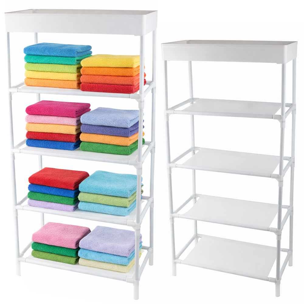 5-Tier Shoe Rack Organizer, Narrow Storage Shelf for Entryway and Bathroom, White