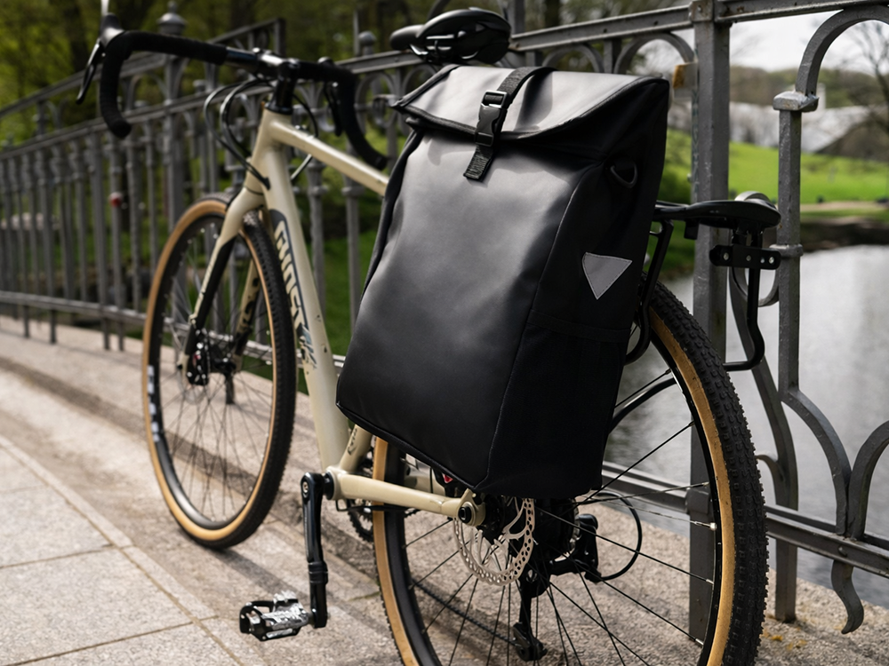 Waterproof Bicycle Pannier Bag for Rear Rack 20L Bike Trunk Bag, Black