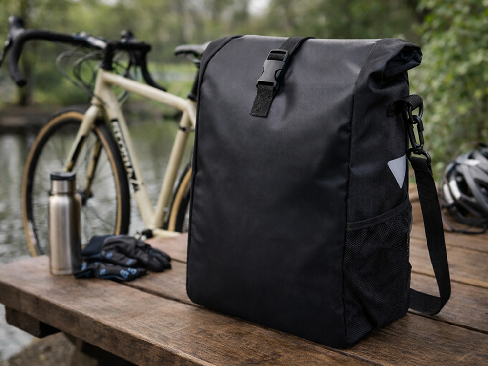 Waterproof Bicycle Pannier Bag for Rear Rack 20L Bike Trunk Bag, Black