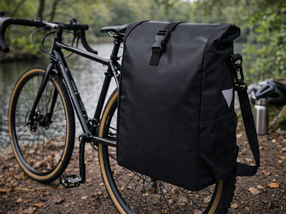 Waterproof Bicycle Pannier Bag for Rear Rack 20L Bike Trunk Bag, Black