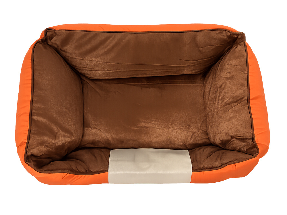 Comfortable Pet Bed for Small Dogs and Cats with Non-Slip Bottom, Size S, Orange