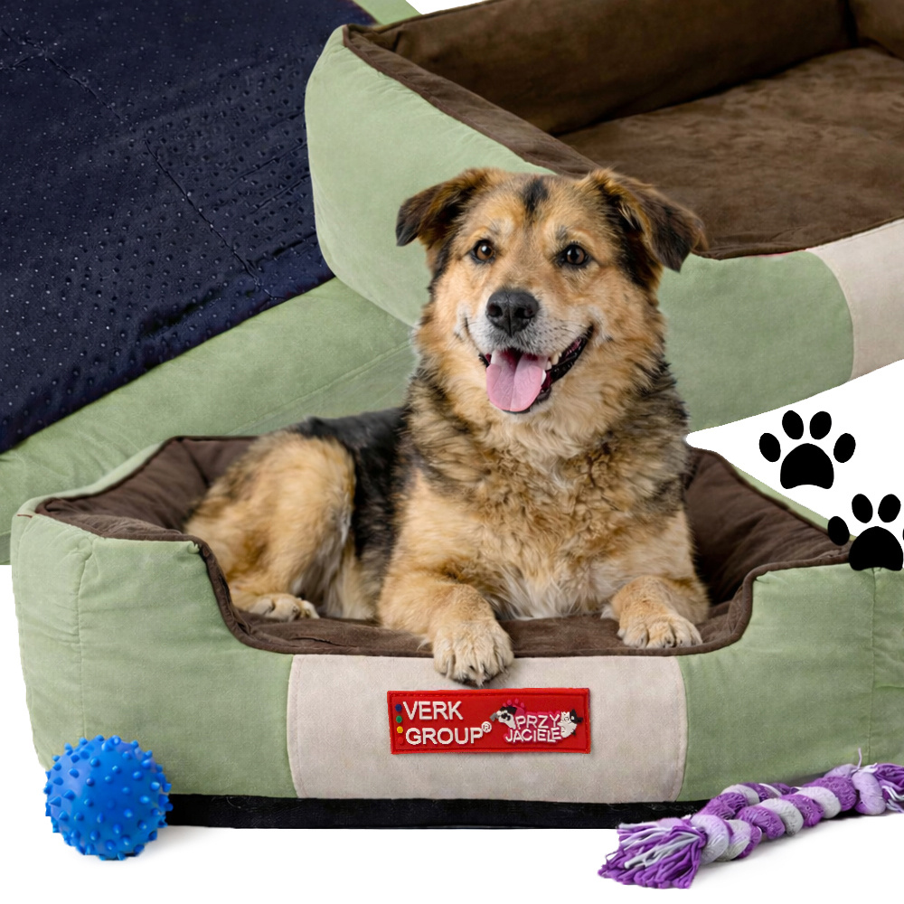 Comfortable Pet Bed for Medium Dogs & Cats, Non-Slip Sofa Lounger M, Green