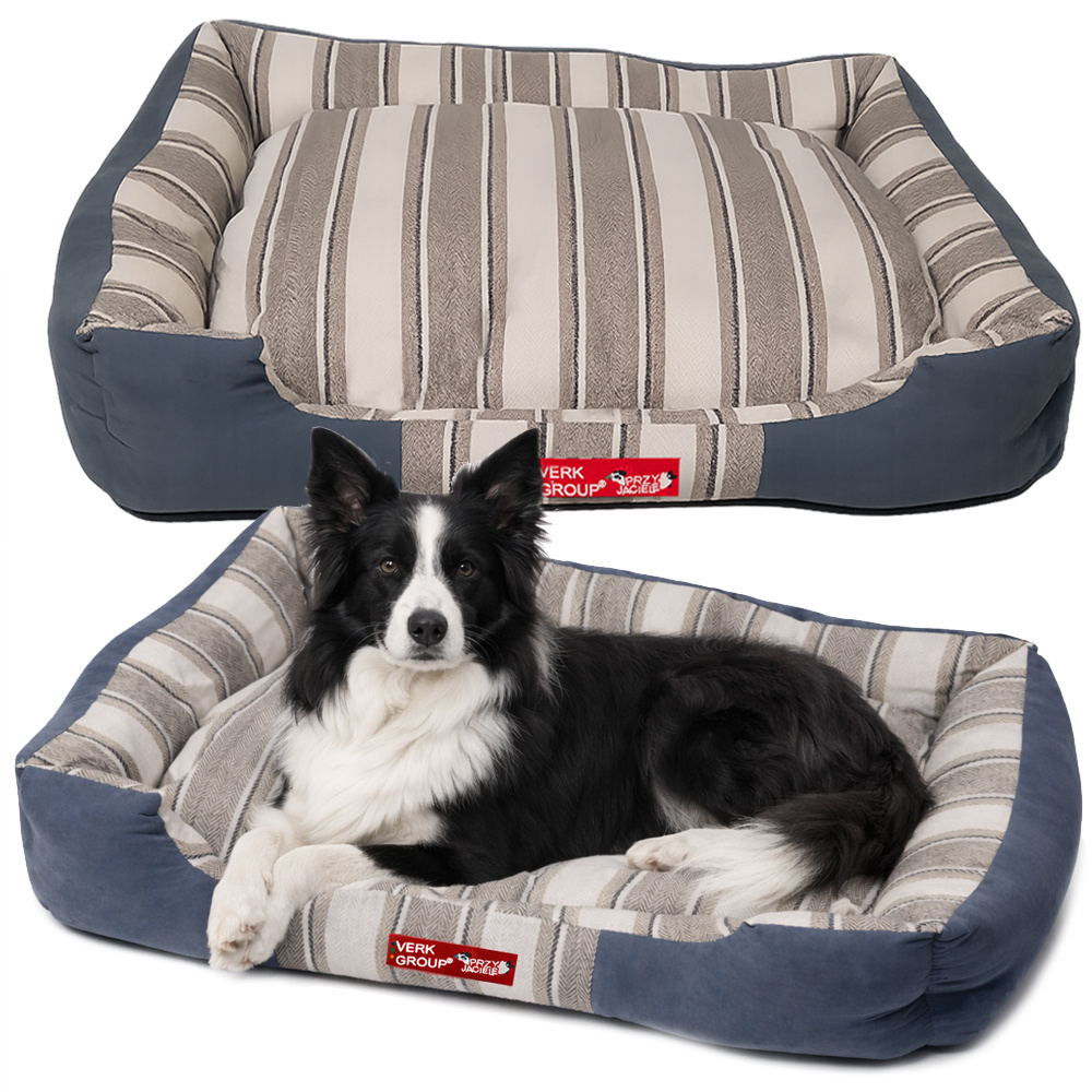 Soft Dog Bed for Medium Dogs, Plush Comfortable Pet Sofa Lounger, Grey