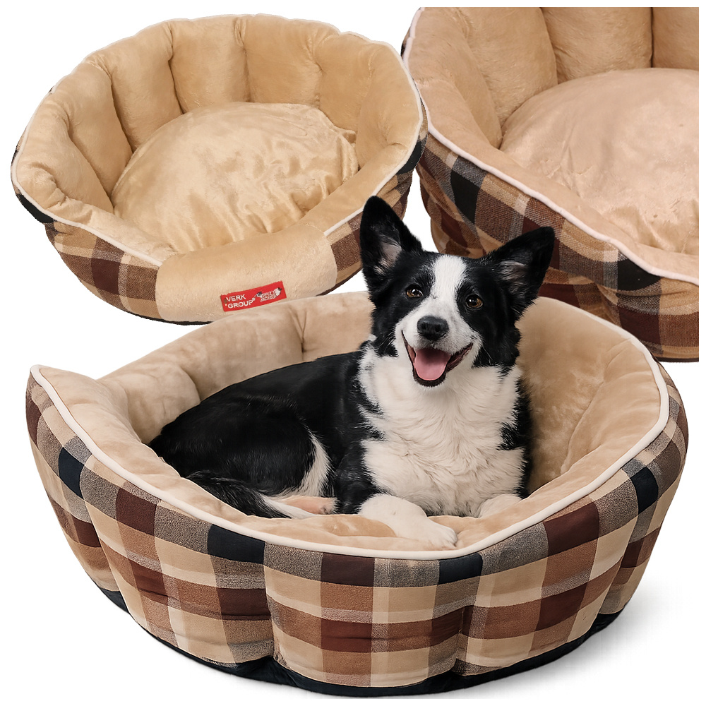 Soft Dog Bed for Small Medium Dogs Fluffy Calming Pet Bed with Removable Cushion