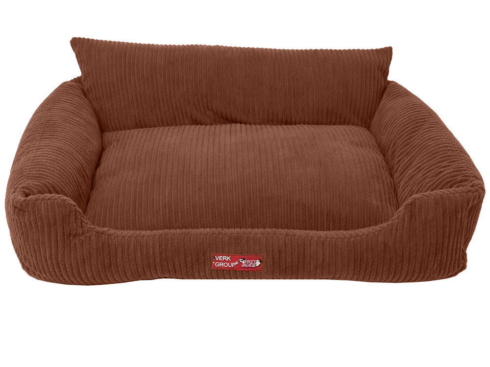 Soft Corduroy Dog and Cat Bed L (84 x 65 cm), Brown
