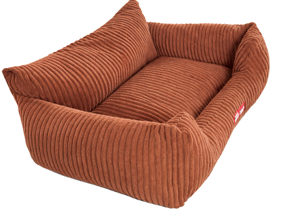 Soft Corduroy Dog and Cat Bed M (60x45cm), Brown
